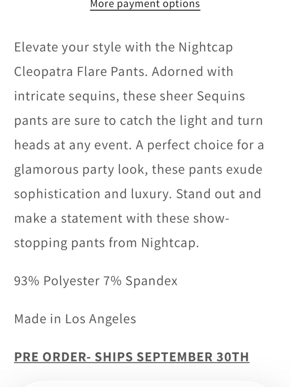 Nightcap Black & Silver cleopatra pants sold out online - Picture 10 of 10